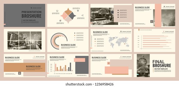 This template is the best as a business presentation, used in marketing and advertising, flyer and banner, the annual report. Grey, pink and black elements on a dark grey background

