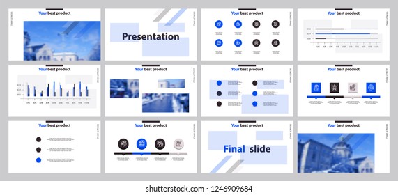 This template is the best as a business presentation, used in marketing and advertising, flyer and banner, the annual report. Grey and black elements on a dark grey background
