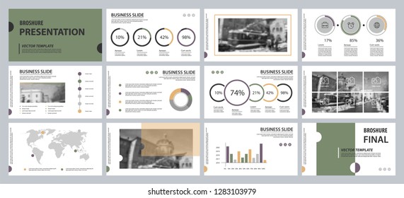 This template is the best as a business presentation, used in marketing and advertising, flyer and banner, the annual report. Grey and black elements on a dark grey background
