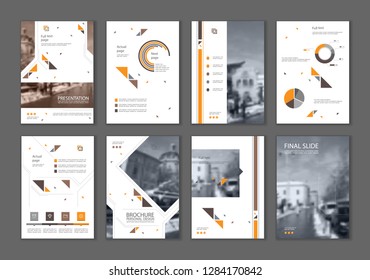 This template is the best as a business presentation, used in marketing and advertising, flyer and banner, the annual report. Grey and black elements on a dark grey background

