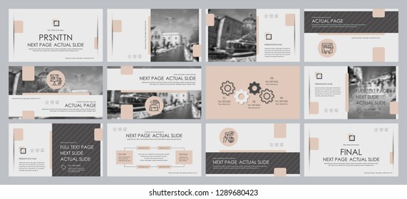 This template is the best as a business presentation, used in marketing and advertising, flyer and banner, the annual report. Grey and black elements on a dark grey background
