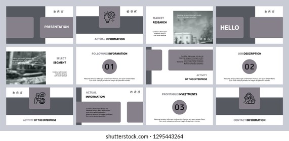 This template is the best as a business presentation, used in marketing and advertising, flyer and banner, the annual report. Elements on a dark grey background