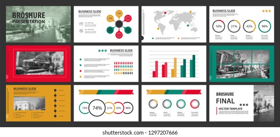 This template is the best as a business presentation, used in marketing and advertising, flyer and banner, the annual report. Elements on a dark grey background
