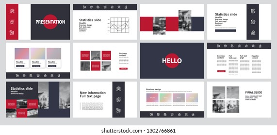 This template is the best as a business presentation, used in marketing and advertising, flyer and banner, the annual report. Elements on a dark grey background