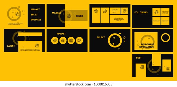 This template is the best as a business presentation, used in marketing and advertising, flyer and banner, the annual report. Elements on a dark grey background