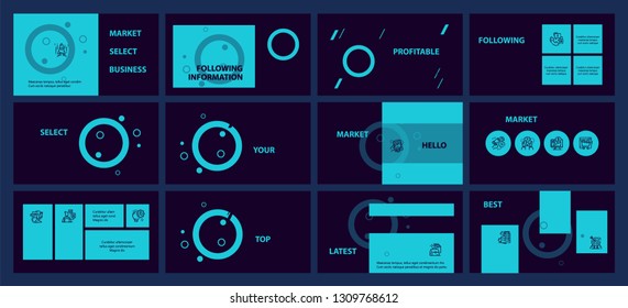 This template is the best as a business presentation, used in marketing and advertising, flyer and banner, the annual report. Elements on a dark grey background