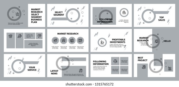 This template is the best as a business presentation, used in marketing and advertising, flyer and banner, the annual report. Elements on a dark grey background