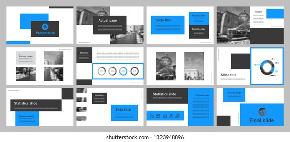 This template is the best as a business presentation, used in marketing and advertising, flyer and banner, the annual report. Elements on a dark grey background