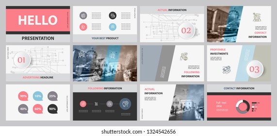 This template is the best as a business presentation, used in marketing and advertising, flyer and banner, the annual report. Elements on a dark grey background