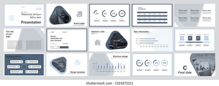 This template is the best as a business presentation, used in marketing and advertising, flyer and banner, the annual report. Elements on a dark grey background