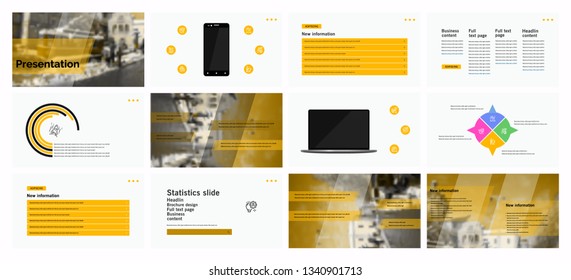 This template is the best as a business presentation, used in marketing and advertising, flyer and banner, the annual report. Grey and black elements on a dark grey background
