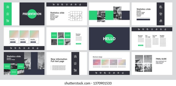 This template is the best as a business presentation, used in marketing and advertising, flyer and banner, the annual report. Elements on a dark grey background