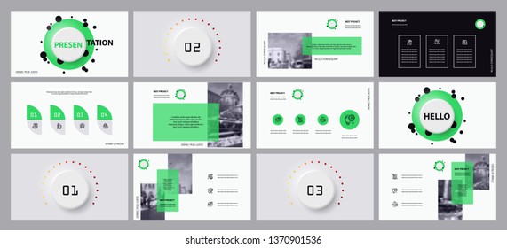 This template is the best as a business presentation, used in marketing and advertising, flyer and banner, the annual report. Elements on a dark grey background