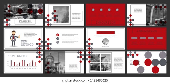 This template is the best as a business presentation, used in marketing and advertising, flyer and banner, the annual report. Grey and black elements on a dark grey background
