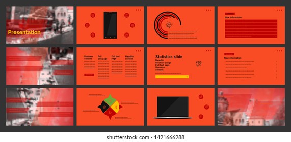 This template is the best as a business presentation, used in marketing and advertising, flyer and banner, the annual report. Grey and black elements on a dark grey background
