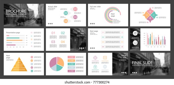 This template is the best as a business presentation, used in marketing and advertising, flyer and banner, the annual report. Yellow, pink, turquoise, blue and black elements on a dark grey background