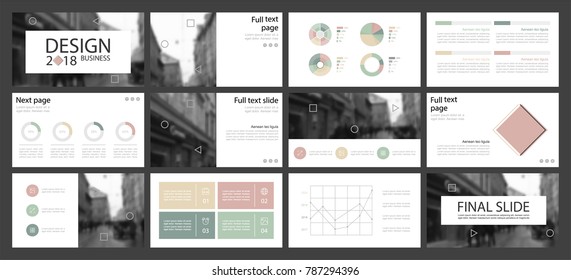 This template is the best as a business presentation, used in marketing and advertising, flyer and banner, the annual report. ?olor powder, green, beige, grey and black elements on a grey background