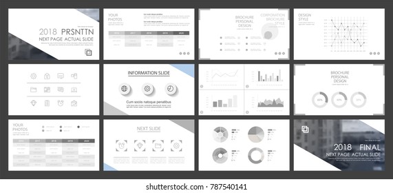 This template is the best as a business presentation, used in marketing and advertising, flyer and banner, the annual report. Blue, grey and black elements on a dark grey background
