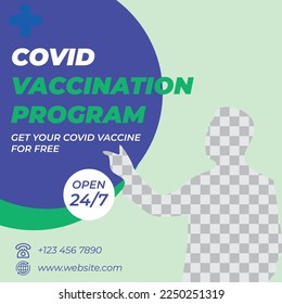 This template features visuals for COVID vaccination programs and scheduled appointments. Customizable with text, images, and branding. Ideal for healthcare providers, and organizations.