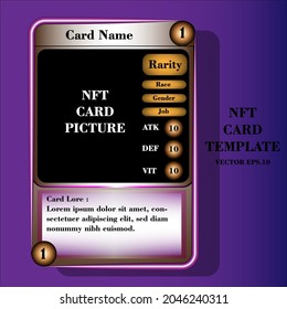 This is a template or mock up for your amazing NFT crypto art collectibles card. Mockup card design for crypto artwork.