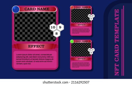 This Is A Template, Mock Up For Your Amazing NFT Crypto Art Collectibles Card And Trading Card Nft Game. Mockup Card Design For Crypto Artwork.