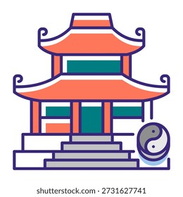 This Temple icon is suitable for Lunar New Year.