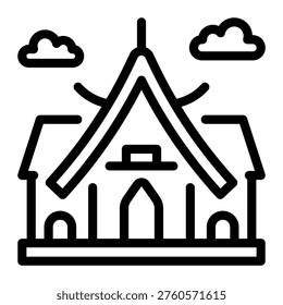 This Temple icon is suitable for Thailand Culture.