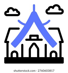 This Temple icon is suitable for Thailand Culture.