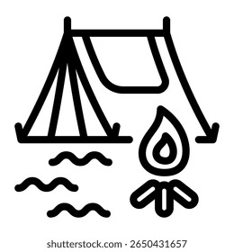 This Tent icon is suitable for Camping, Outdoor Activity, Summer Vacation, etc