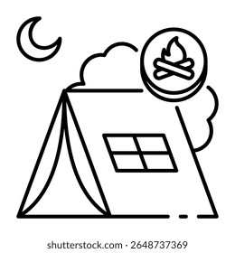 This Tent icon is suitable for Travel and Tourism, etc