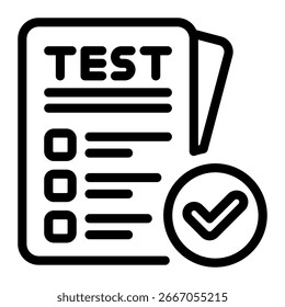 Este ícone de teste é adequado para faculdade, escola, educação, etc.
