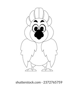 This text is easier to understand if we think of it as a pretty bird with colorful feathers that makes us happy. Childrens coloring page.