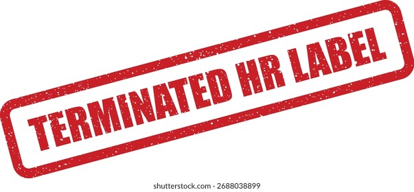Esse carimbo vermelho texturizado indica claramente uma "Etiqueta de RH Terminada", adequada para documentos de emprego ou registros de recursos humanos.