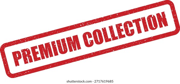 Este gráfico de carimbo vermelho texturizado com texto de "COLEÇÃO PREMIUM" é ideal para exibir sortimentos exclusivos de produtos ou edições limitadas.