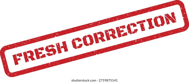 This textured rubber stamp impression indicates a fresh correction or important amendment, ideal for documents, reports, and official notices.