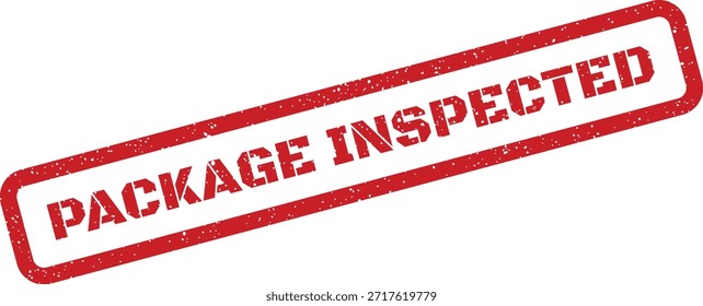 Este gráfico de sello texturizado con "Paquete inspeccionado" dentro de un borde significa una verificación de calidad completada o verificación en tránsito.