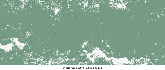 This textured surface displays a calm pastel green hue with striking white accents, reminiscent of vintage decor. The weathered appearance adds character, ideal for artistic backgrounds or design.