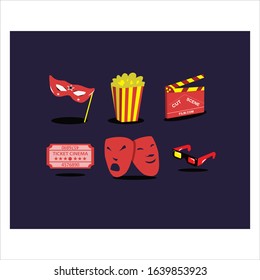This is a Theater Show Set Vector that illustrates a unique collection of vector theater.