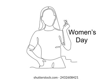 This theme was chosen to answer world challenges. Women day one-line drawing