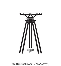  Este es un teodolito, un instrumento de topografía óptica de precisión. Ilustración vectorial de iconos