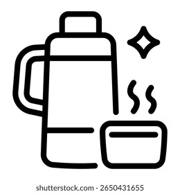 Este icono de termo es adecuado para acampar, actividad al aire libre, vacaciones de verano, etc
