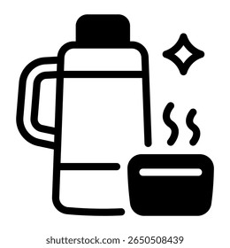 Este ícone Thermo é adequado para Camping, Atividade ao ar livre, férias de verão, etc