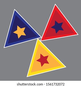 this three star and three triangles t-shirt design.