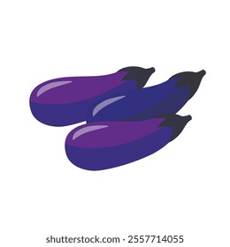 This is a three-dimensional and simple eggplant illustration.