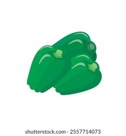 This is a three-dimensional and simple illustration of green pepper.