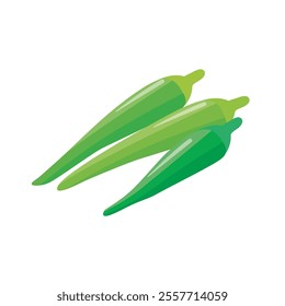 This is a three-dimensional and simple illustration of okra.