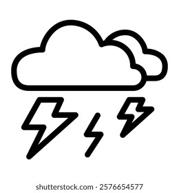 This Thunder icon is suitable for weather, season, meteorology, etc.