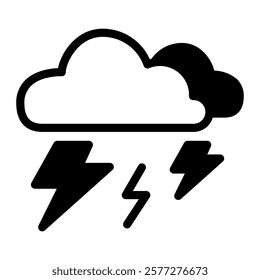 This Thunder icon is suitable for weather, season, meteorology, etc.