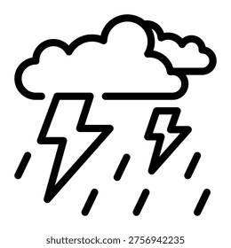 This Thunderstorm icon is suitable for natural disaster.