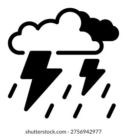 This Thunderstorm icon is suitable for natural disaster.